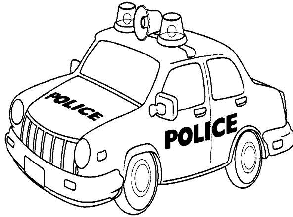Tranh tô màu xe cảnh sát đẹp