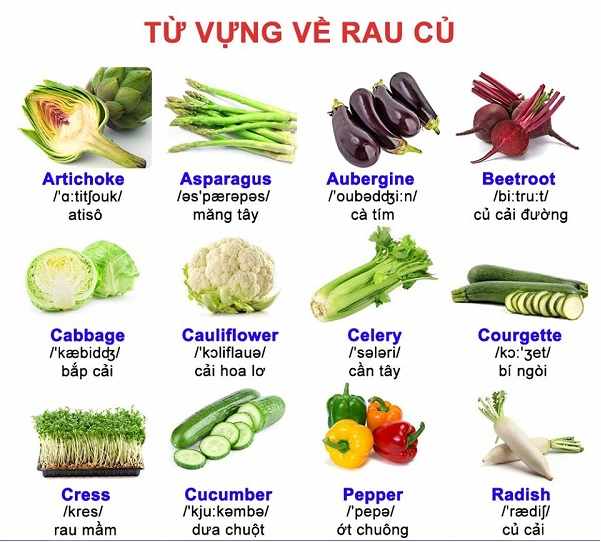 Tên các loại rau trong Tiếng Anh
